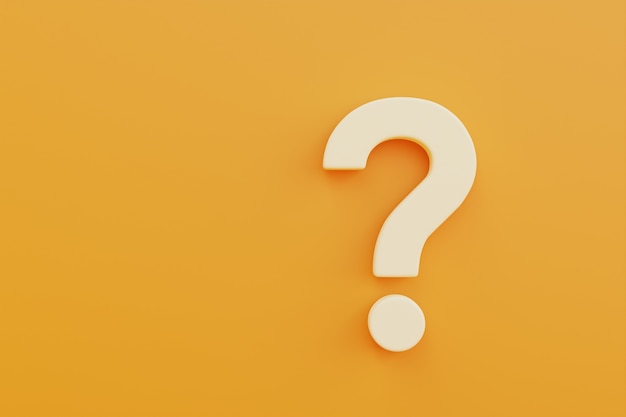 Free photo question mark on yellow background