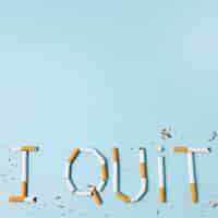 Free photo quitting concept with cigarettes frame