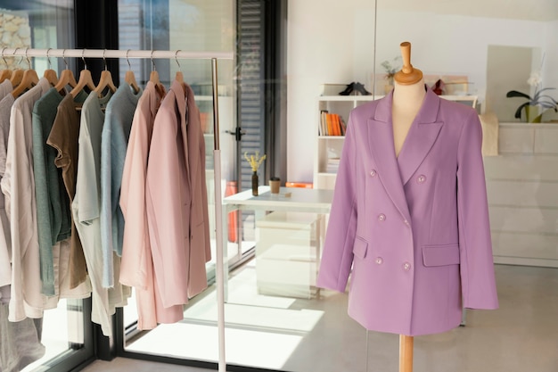 rack of clothes in store