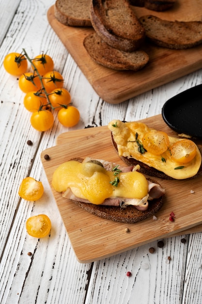 Raclette dish with assortment of delicious food