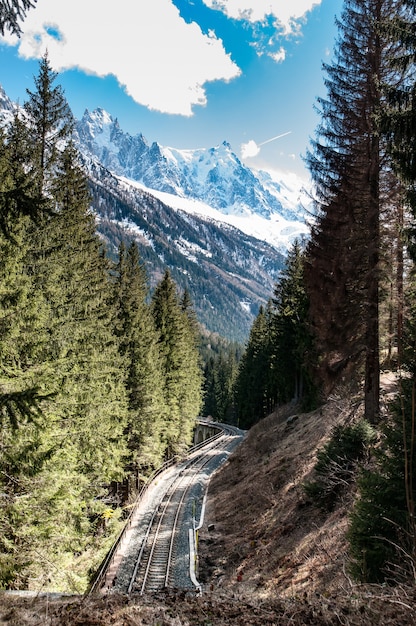 Railway line underneath Mont Blanc, Chamonix