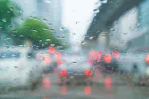 無料写真 車のガラスの雨滴