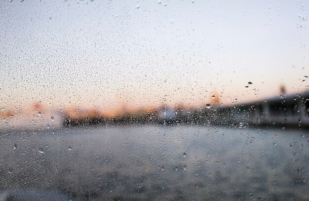 Rain effect on beach background