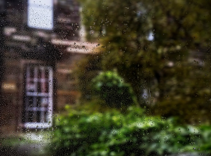 Free Photo rain effect on urban background
