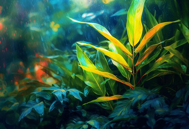 Free photo rain forest background generative ai