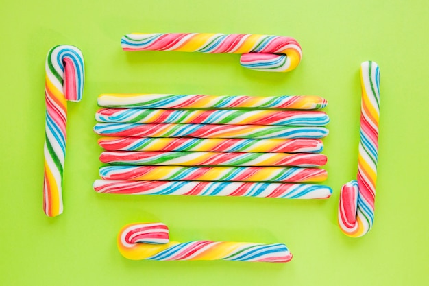 Free photo rainbow candy canes