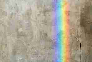 Free photo rainbow on cement wall