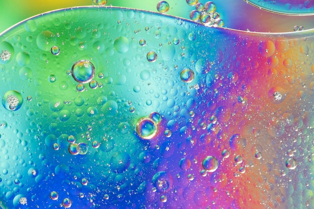 虹色のカラフルな泡の質感