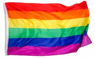Foto gratuita bandiera arcobaleno su bianco