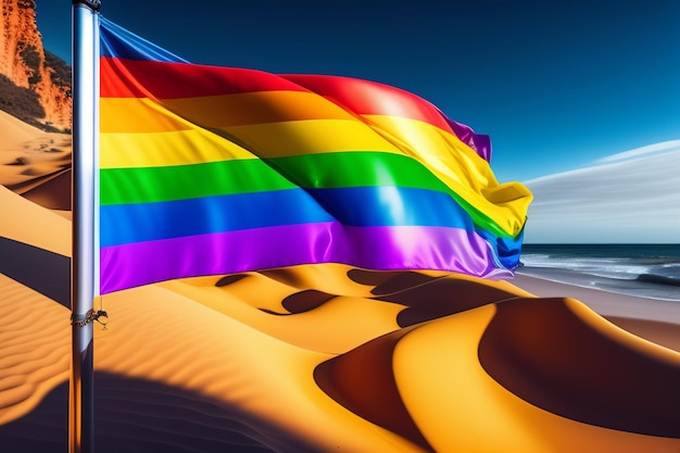 Foto gratuita una bandiera arcobaleno con sopra la parola amore