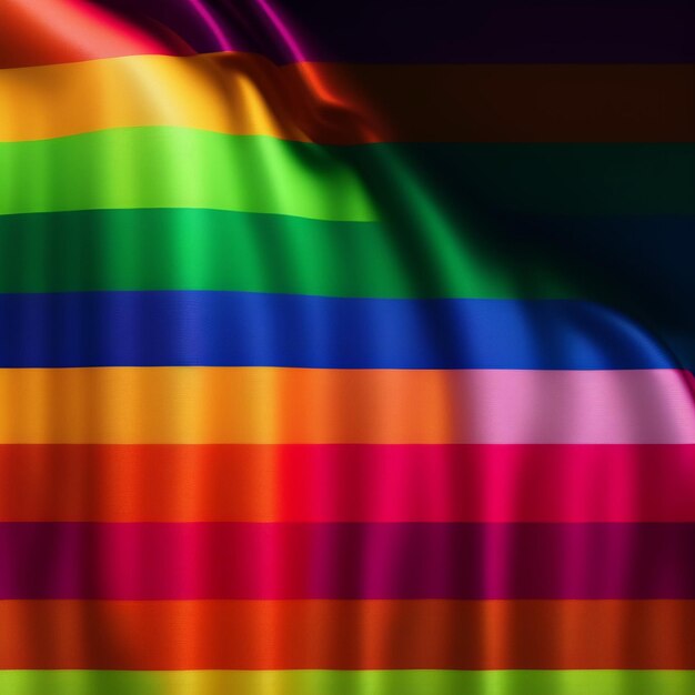 A rainbow flag with the word pride on it