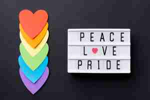 Free photo rainbow hearts flag and 