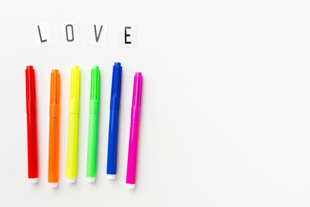 rainbow markers for pride love