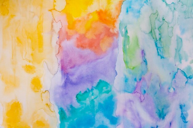 Rainbow palette of watercolour paint background