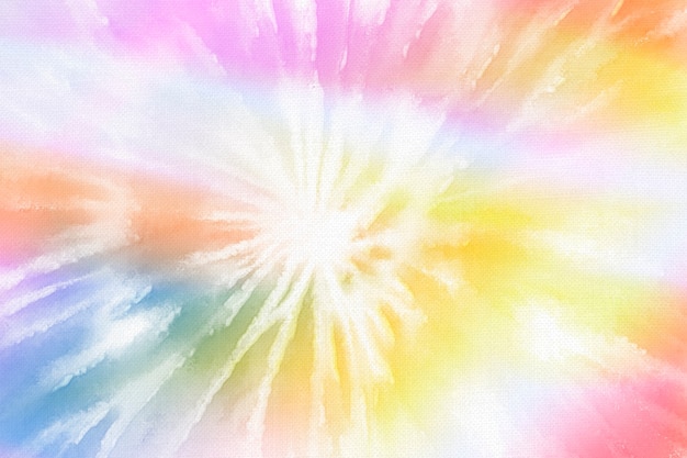 Free photo rainbow tie dye background with pastel swirl watercolor paint