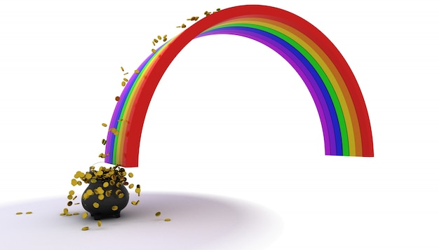 rainbow with coins