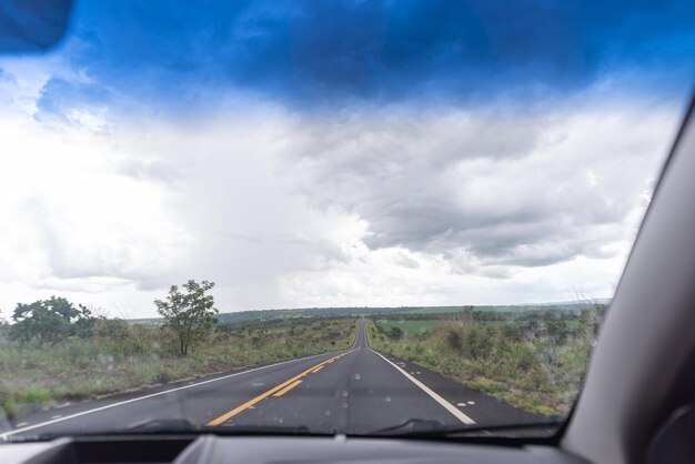 Rainy day  behind car window