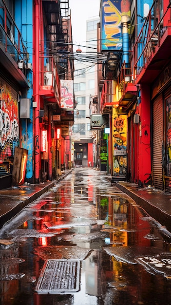 雨の日のニューヨークの路上