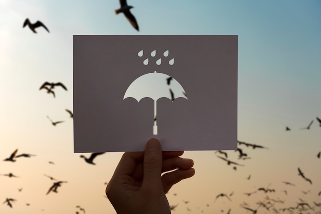 Rainy season perforated paper umbrella