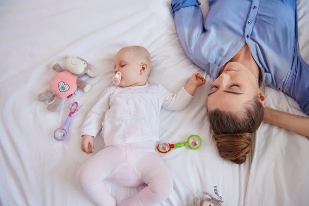 Free photo raising babies can be exhausted