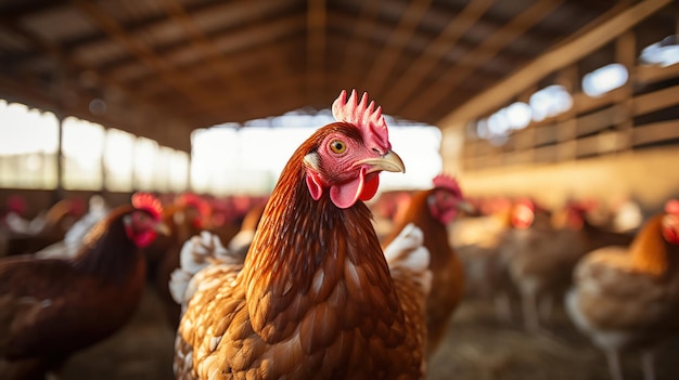 Free photo raising chickens on a farm