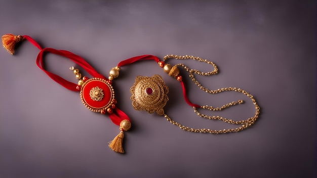 Foto gratuita sfondo raksha bandhan con eleganti rakhi e kumkum un tradizionale braccialetto indiano che è un simbolo dell'amore tra fratelli e sorelle