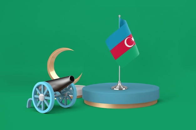 Free photo ramadan azerbaijan cannon and crescent