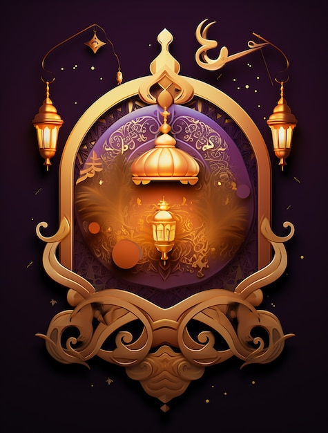 Free photo ramadan background with mosque illuminated with candles