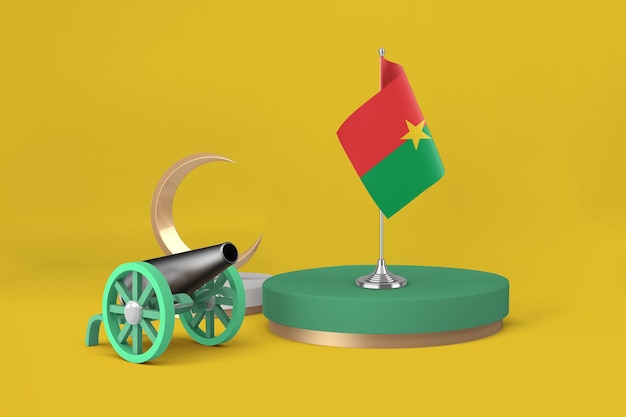 Free photo ramadan burkina faso cannon and crescent