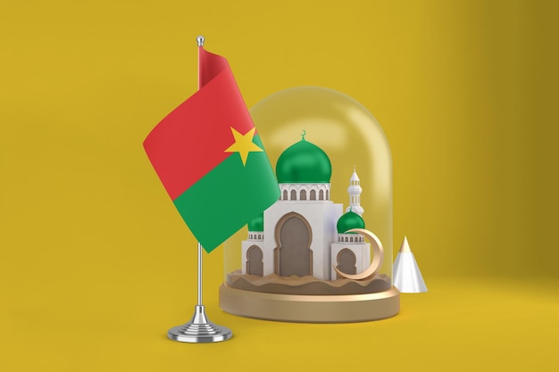 Foto gratuita bandiera e moschea del ramadan burkina faso