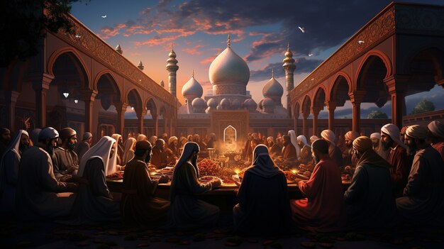 Празднование Рамадана цифровое искусство