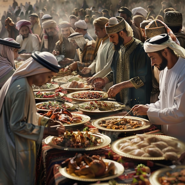 Бесплатное фото Празднование рамадана цифровое искусство