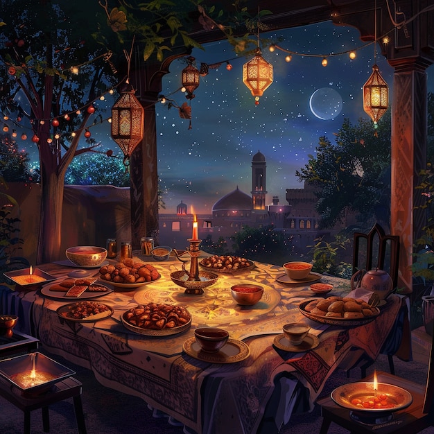 Foto gratuita celebrazione del ramadan arte digitale