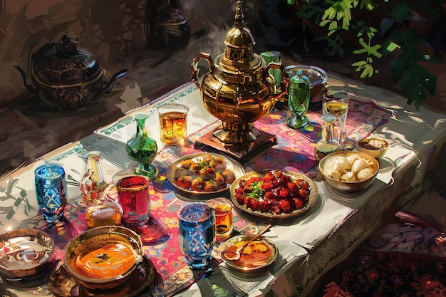 Бесплатное фото Празднование рамадана цифровое искусство