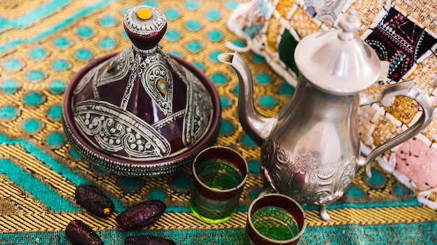 Ramadan concept with tea set