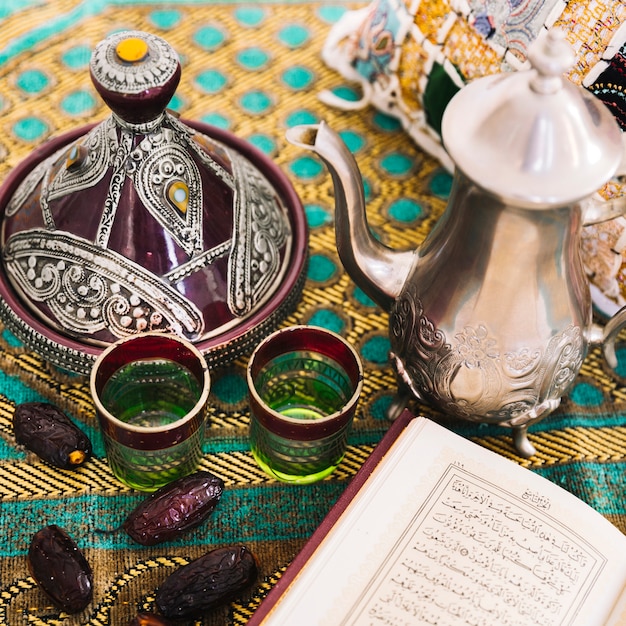Концепция Рамадан с чайным сервизом