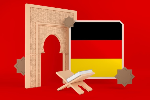 Free photo ramadan germany flag and islamic background