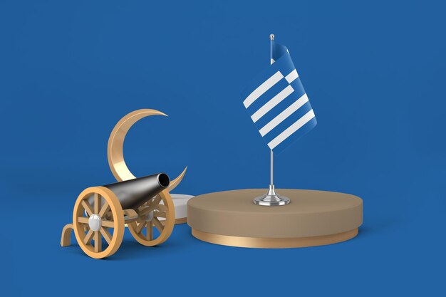 Free photo ramadan greece cannon and crescent