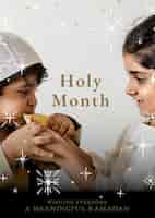 Free photo ramadan holy month greeting poster