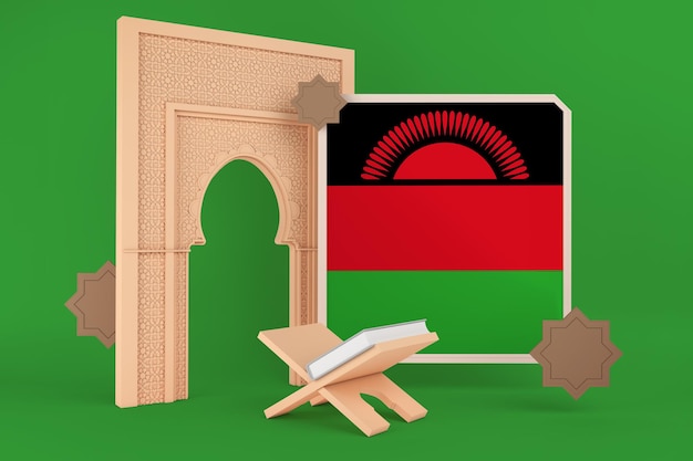 Free photo ramadan malawi flag and islamic background