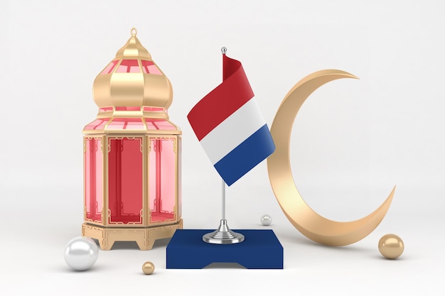 Free photo ramadan netherlands in white background