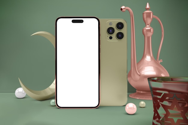 Ramadan Phone and Crescent Front Side