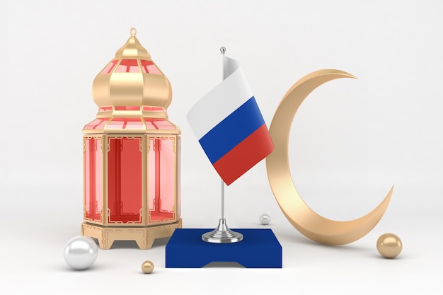Бесплатное фото Рамадан россия в белом фоне