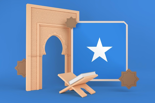 Free photo ramadan somalia flag and islamic background