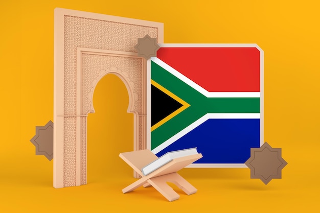 Foto gratuita bandiera del ramadan sud africa e sfondo islamico