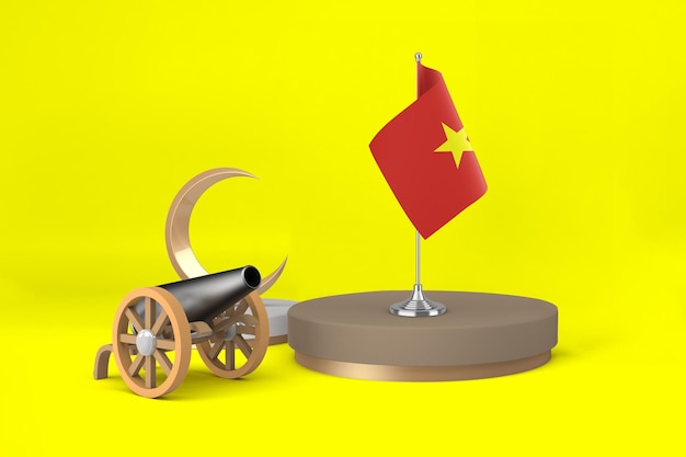 Free photo ramadan vietnam cannon and crescent