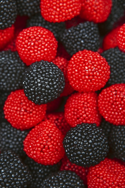 Raspberry and blackberry candies