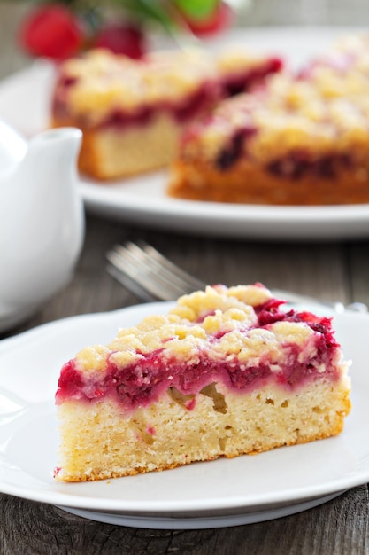 Free photo raspberry cake on a plate