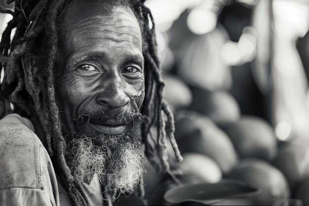 rastafari movement with individual wearing dreads