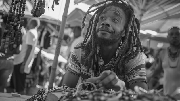 rastafari movement with individual wearing dreads